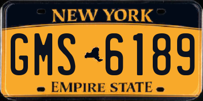 NY license plate GMS6189