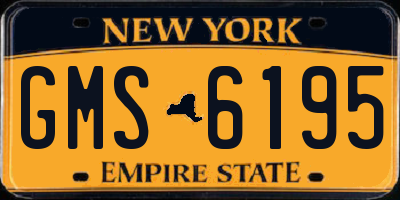 NY license plate GMS6195