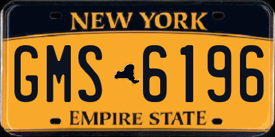 NY license plate GMS6196