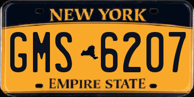 NY license plate GMS6207