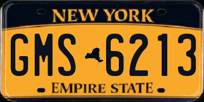 NY license plate GMS6213