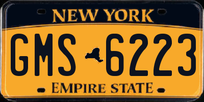 NY license plate GMS6223