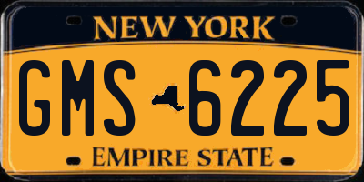 NY license plate GMS6225