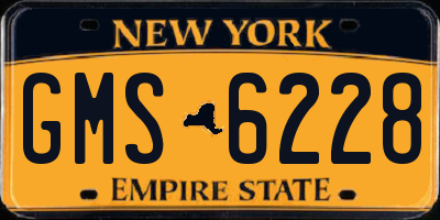 NY license plate GMS6228
