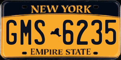 NY license plate GMS6235