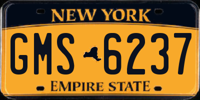 NY license plate GMS6237