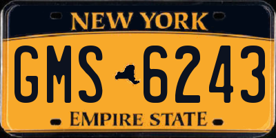NY license plate GMS6243