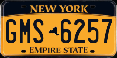 NY license plate GMS6257