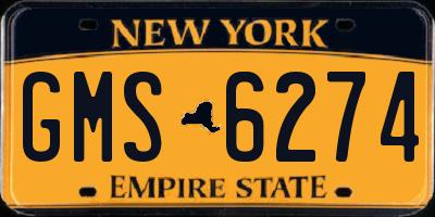 NY license plate GMS6274