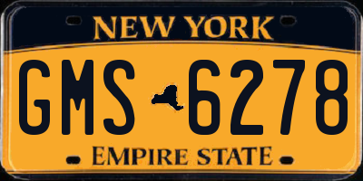 NY license plate GMS6278