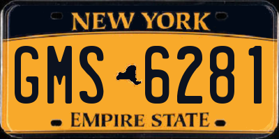 NY license plate GMS6281