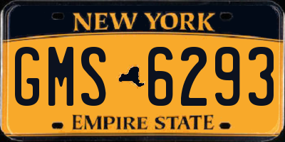 NY license plate GMS6293