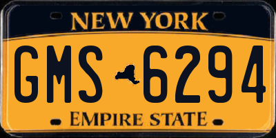 NY license plate GMS6294