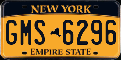 NY license plate GMS6296