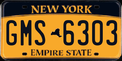 NY license plate GMS6303