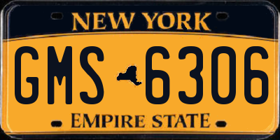 NY license plate GMS6306