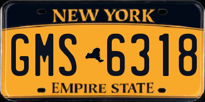 NY license plate GMS6318