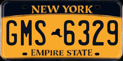 NY license plate GMS6329