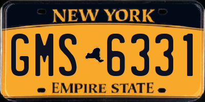 NY license plate GMS6331