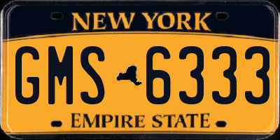 NY license plate GMS6333
