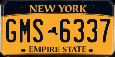 NY license plate GMS6337