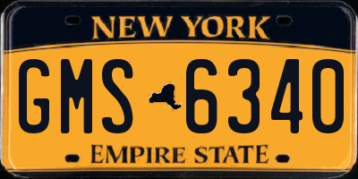 NY license plate GMS6340