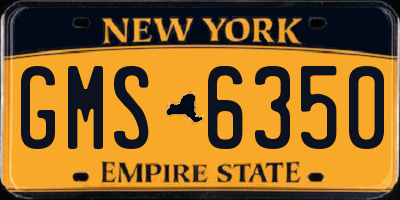 NY license plate GMS6350