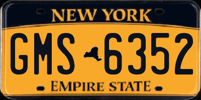 NY license plate GMS6352