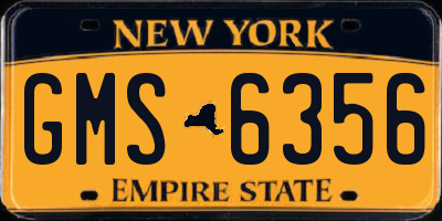 NY license plate GMS6356