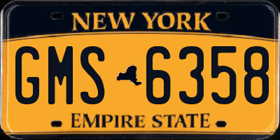 NY license plate GMS6358