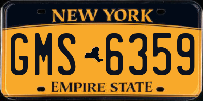 NY license plate GMS6359