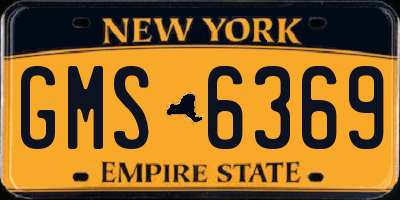 NY license plate GMS6369