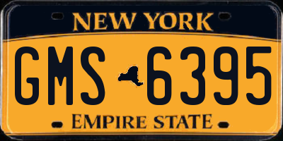 NY license plate GMS6395