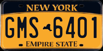 NY license plate GMS6401