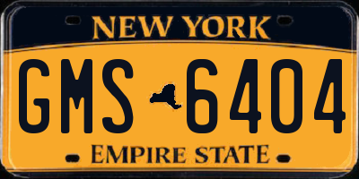 NY license plate GMS6404