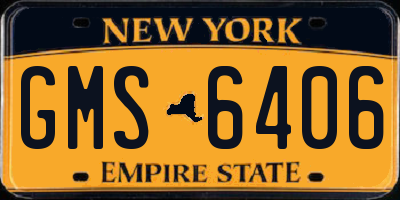 NY license plate GMS6406
