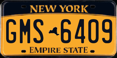 NY license plate GMS6409