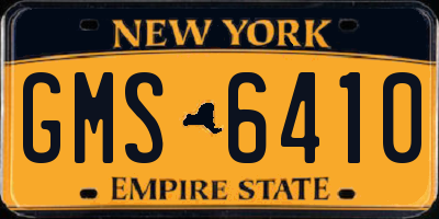 NY license plate GMS6410
