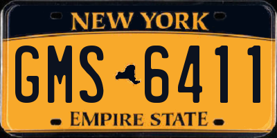 NY license plate GMS6411