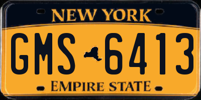 NY license plate GMS6413