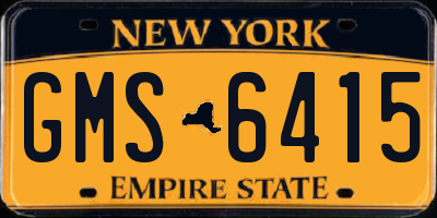 NY license plate GMS6415
