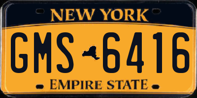 NY license plate GMS6416