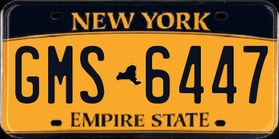 NY license plate GMS6447