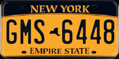 NY license plate GMS6448