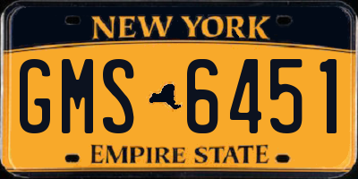 NY license plate GMS6451