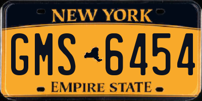 NY license plate GMS6454
