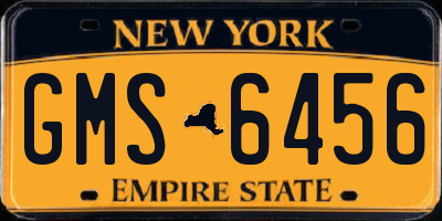 NY license plate GMS6456