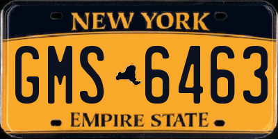 NY license plate GMS6463