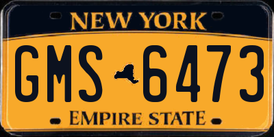 NY license plate GMS6473