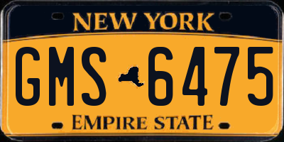 NY license plate GMS6475